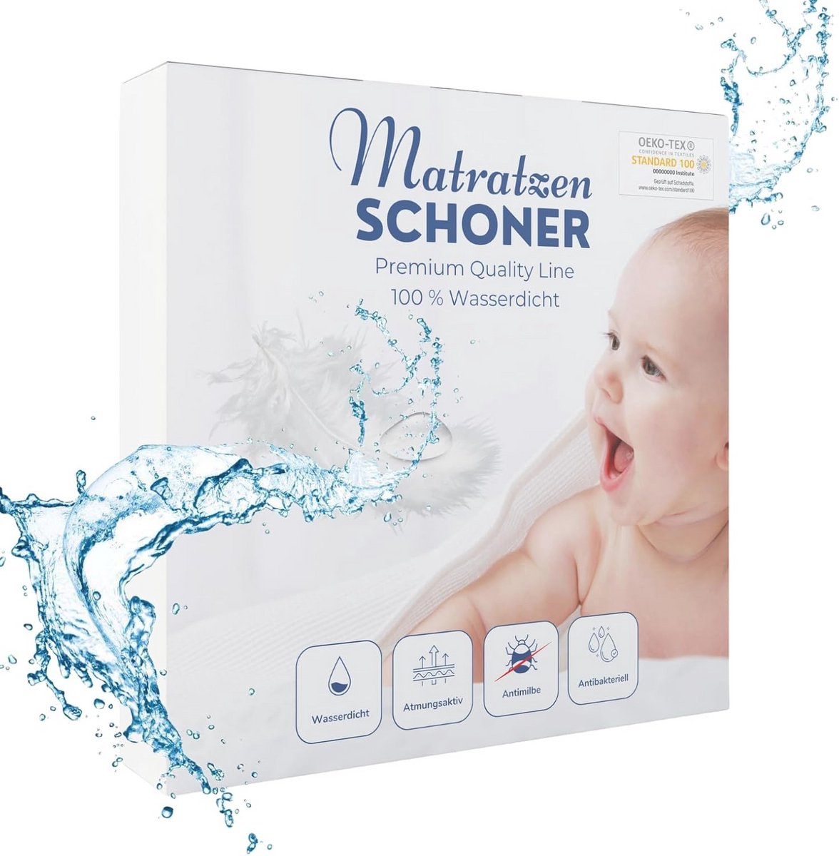 Waterdichte en ademende Matrasbeschermer voor Babybed 80 x 160 cm - Oeko-Tex, Katoen, Anti-Mijt, Geruisloos, Wasbaar