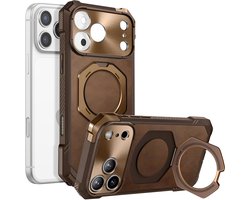 SUPCASE Hoesje Geschikt voor Apple iPhone 17 Pro Max | Unicorn Beetle Grip | Compatibel met MagSafe / Qi2 | Magnetische Back Cover | Militaire Standaard | Kickstand | Permium Leer Bruin
