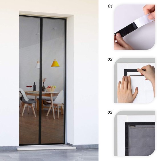 Home & Marker - 2 Stuks - Magnetisch Muskietennet - Deurhor - 100x210cm - Vliegengordijn - Anti-Insecten - Automatische Sluiting - Handsfree - INSECTPROTECT — afbeelding 4