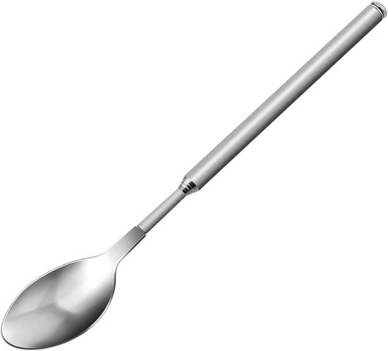 Cuillère Télescopique En Inox - Longueur Réglable De 14,5 à 44 Cm - Pour Voyage, Pique-nique, Barbecue