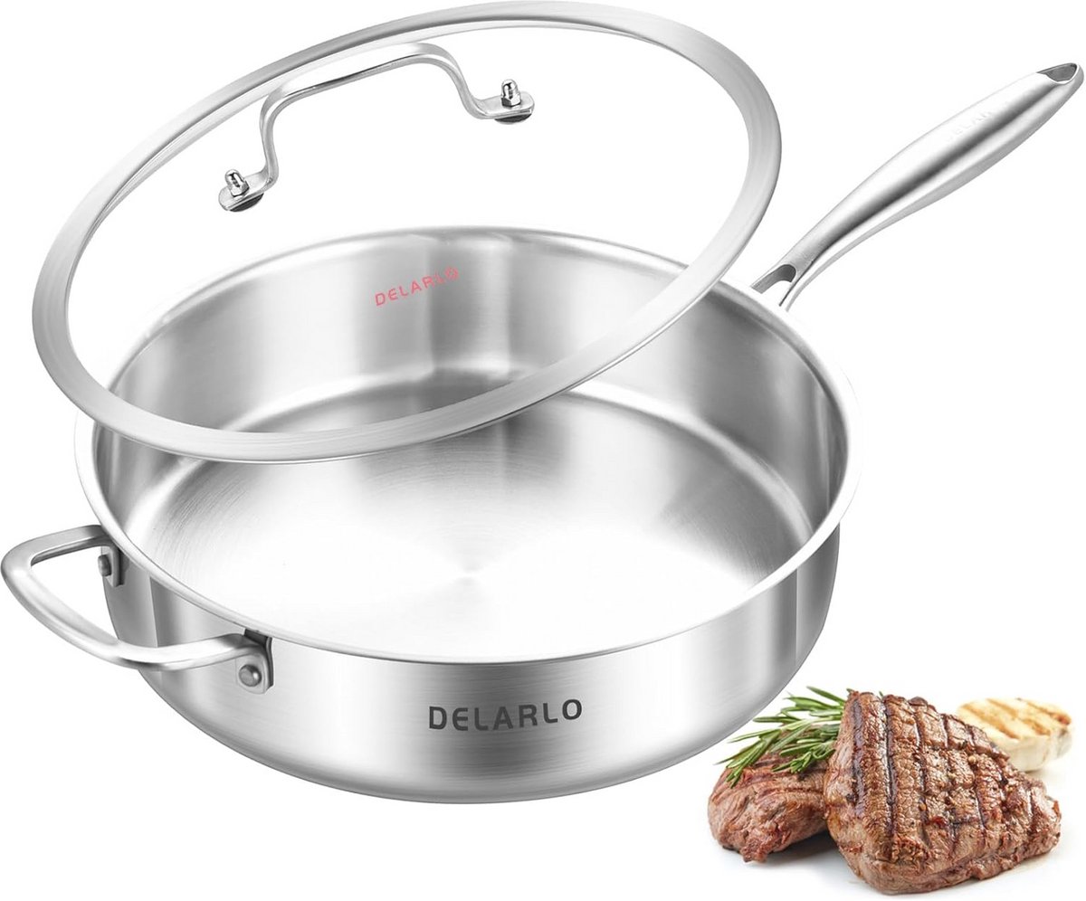 Tri-Ply RVS Saute Pan 5.5QT - 12 Inch Diepe Koekenpan