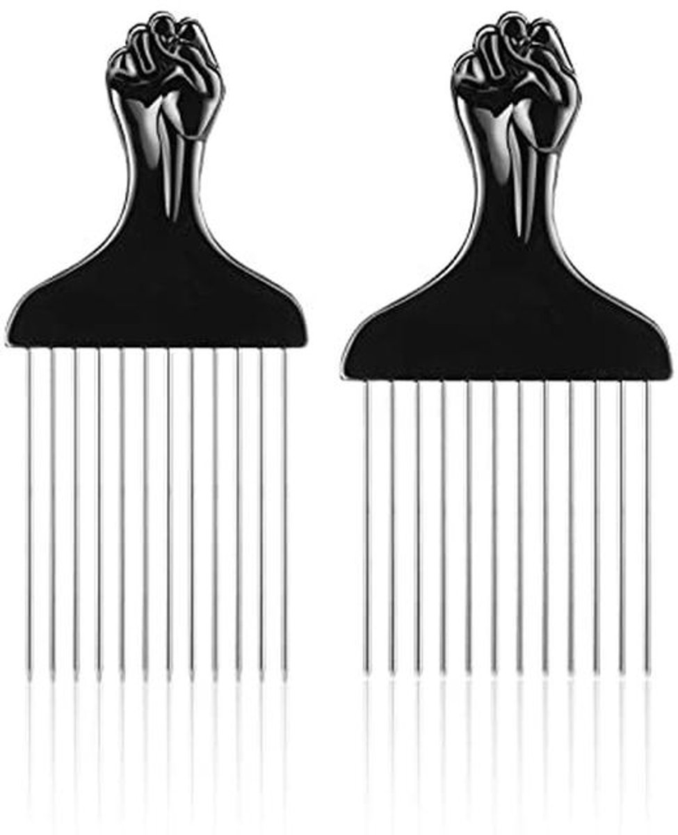 2 stuks metalen haarkam voor haarstyling - Brede tanden en ergonomisch ontwerp