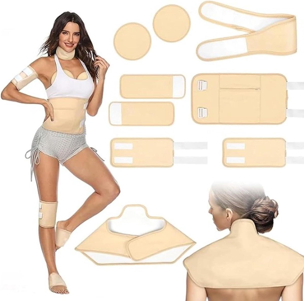 Allecta - Set van 9 herbruikbare pack voor castorolie ontgifting lever slaapkwaliteit
