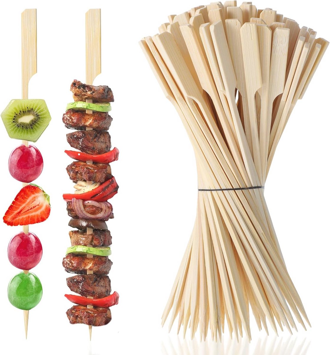 Houten Bamboespiesen 20 cm - 100 Stuks voor Vingerfood, Buffet en Grillen