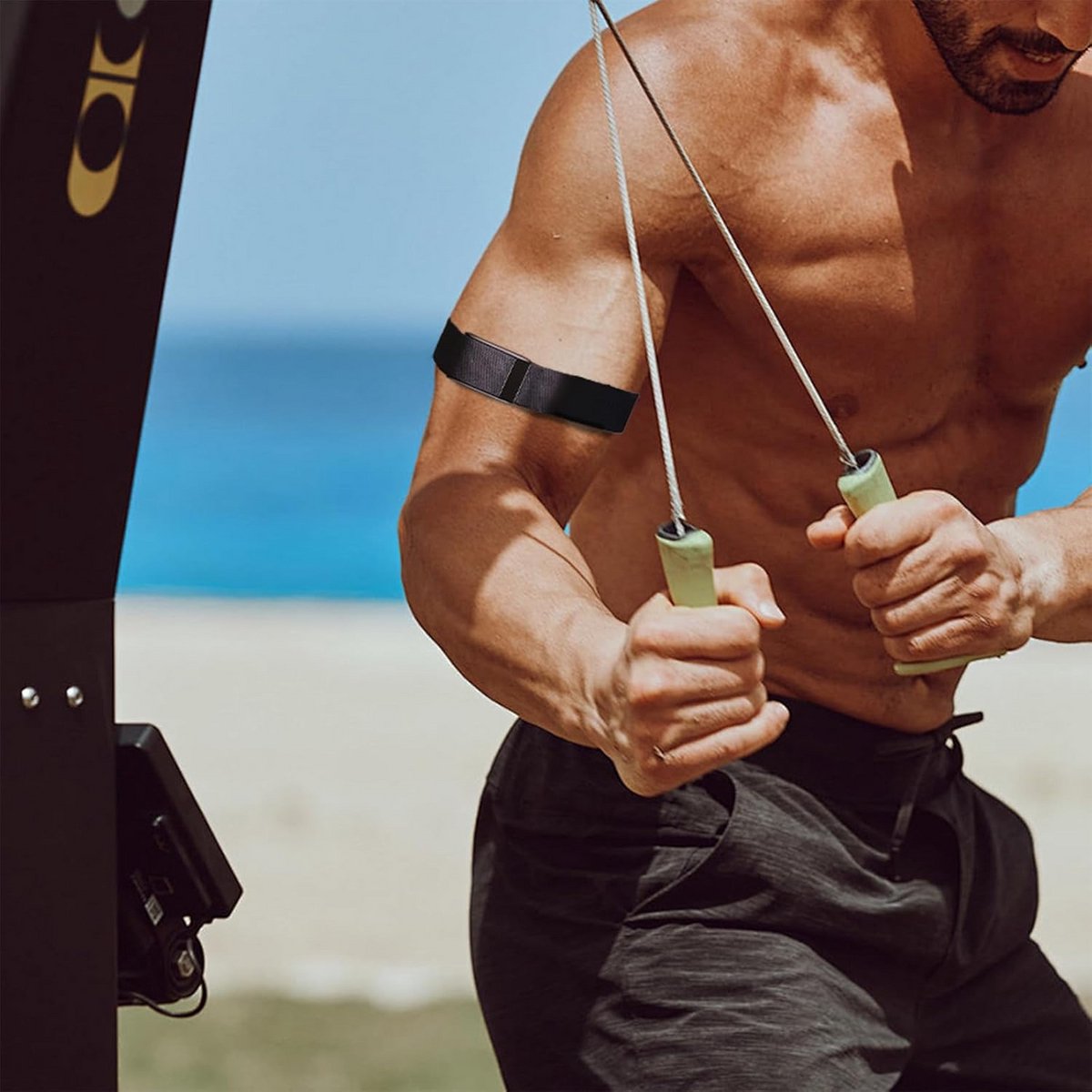 Ademende Elastische Bicepsband Vervanging voor Fitness Tracker Hartslagmeter (38 cm)