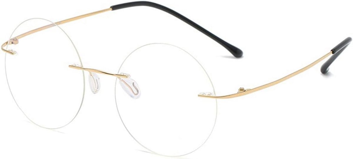 Randloze Ronde Leesbril Titanium Lichtgewicht met Blauwlichtfilter voor Mannen en Vrouwen - Diverse Sterktes