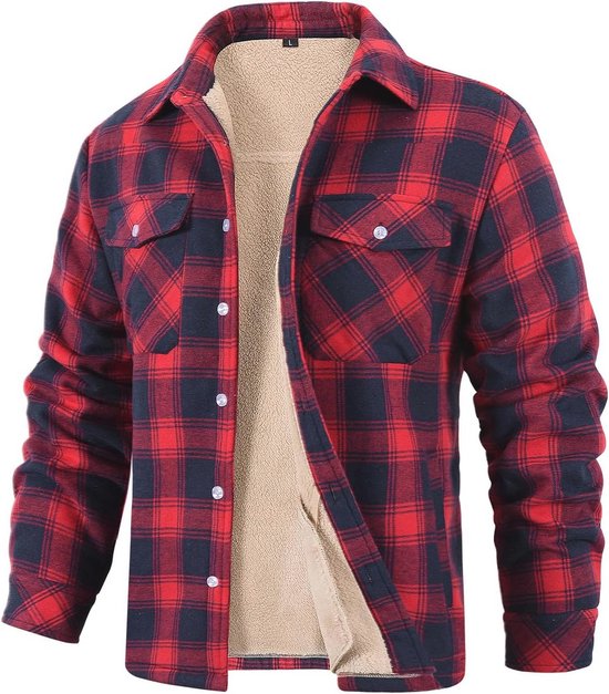 Chemise de Bûcheron en Flanelle Doublée pour Hommes avec Plusieurs Poches