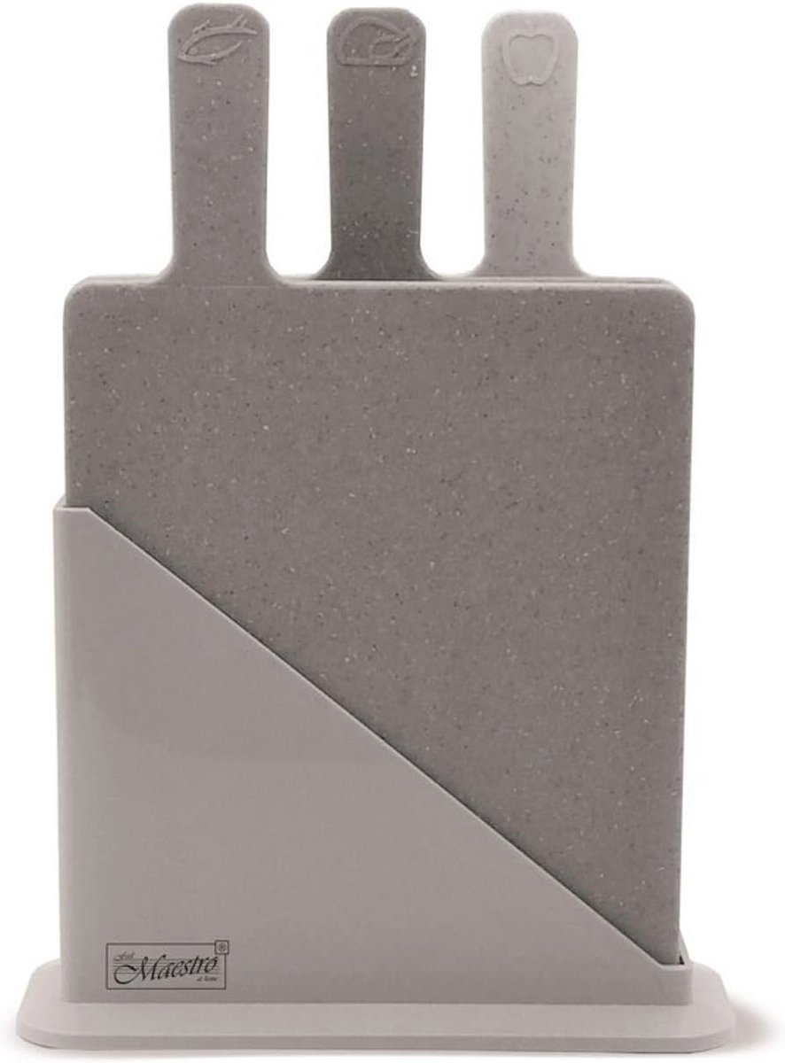 Set van 3 anti-slip snijplanken met standaard - Graniet