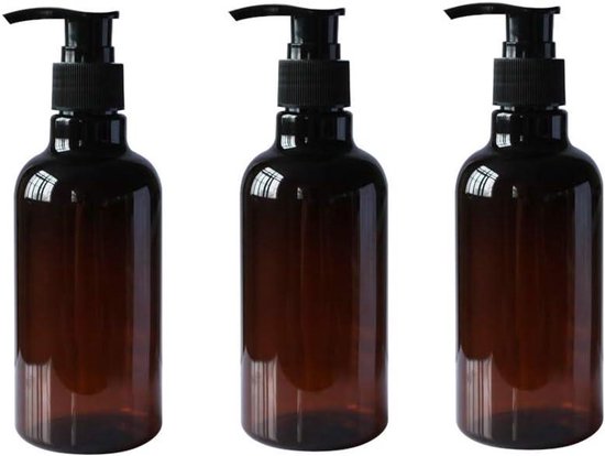 Allecta - Lege PET Plastic Pomp Flessen 250 ml - Set van 3 - Voor Shampoo, Douche Gel en Make-up — afbeelding 2