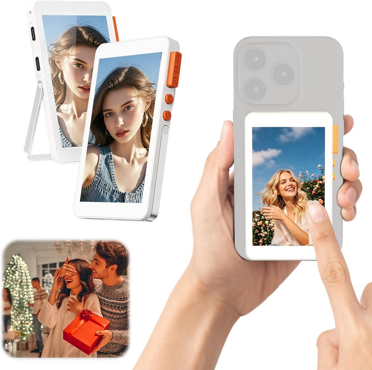 Magnetische Selfie Monitor HD Draadloos 4.02" met Focusfunctie & Lange Batterijduur