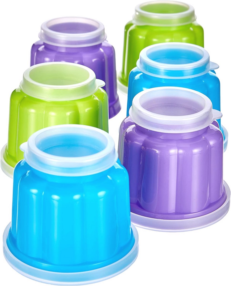 Set van 6 Jelly Molds - Veelkleurige Gelatine Vormen