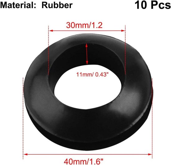 YYlingx 4 Zwarte Rubberen Doorvoertules – 3/8 Tot 1 Inch, Voor Kabels, Firewalls En Auto’s, Flexibel En Duurzaam