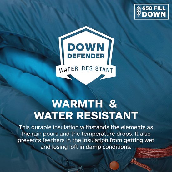 Lichte en Warme Mummy Slaapzak voor Volwassenen - Ideaal voor Kamperen, Backpacken en Trekking - 650 Eendendons — afbeelding 5