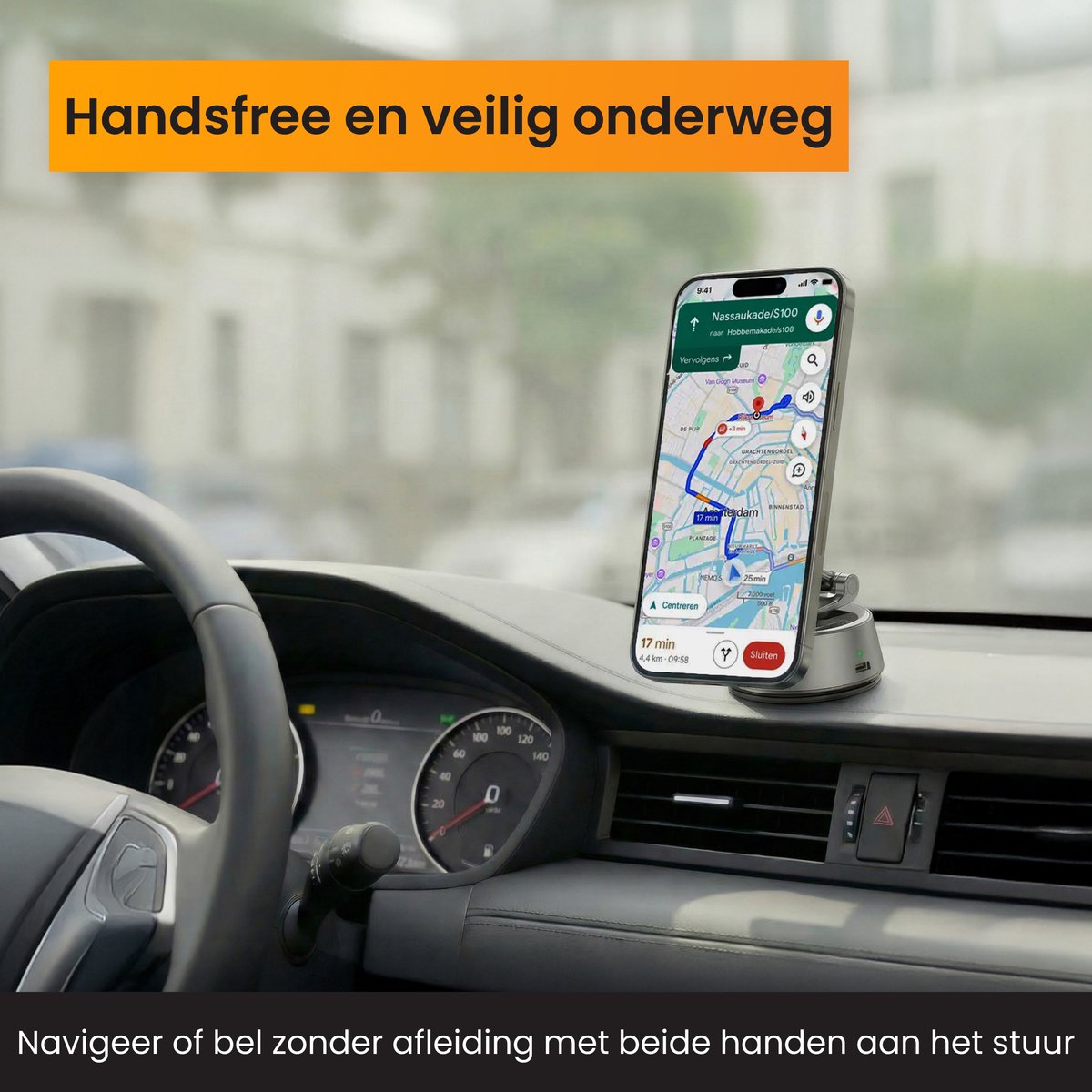 R2B Telefoonhouders Auto met Elektrische Vacuüm Zuignap - Magnetisch & Opvouwbaar - Raam/Dashboard - Dashboardpad - GSM Houder Auto - Autohouder - Geschikt voor MagSafe - Mobiel Telefoon Houder - Auto Telefoonhouder - Phone Holder Car – foto 8