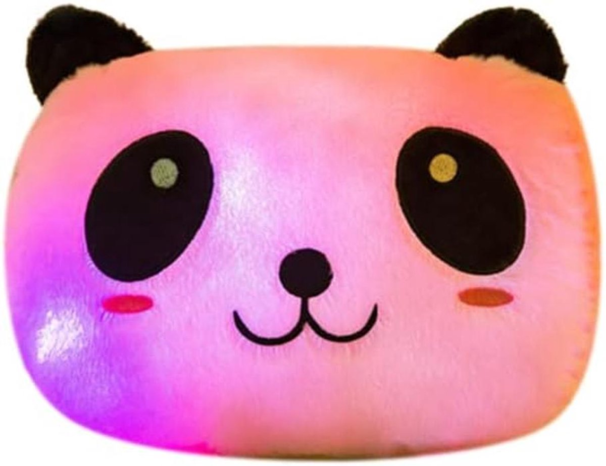 LED Panda Pluche Kussen 30 cm - Schattig Oplichtend Knuffeldier met LED Verlichting