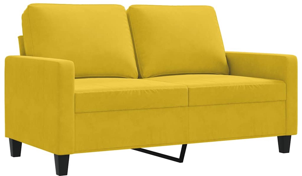vidaXL Tweezitsbank - 120 - cm - fluweel - geel