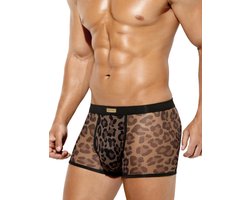 Transparante Boxershort Heren Luipaardprint Elastisch Ondergoed