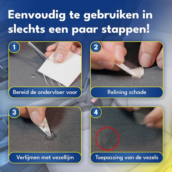 Reparatieset Bekleding Auto: Herstel Brandgaten, Scheuren en Schade in Stoelen en Stof (13-delig) van Merkloos — afbeelding 5