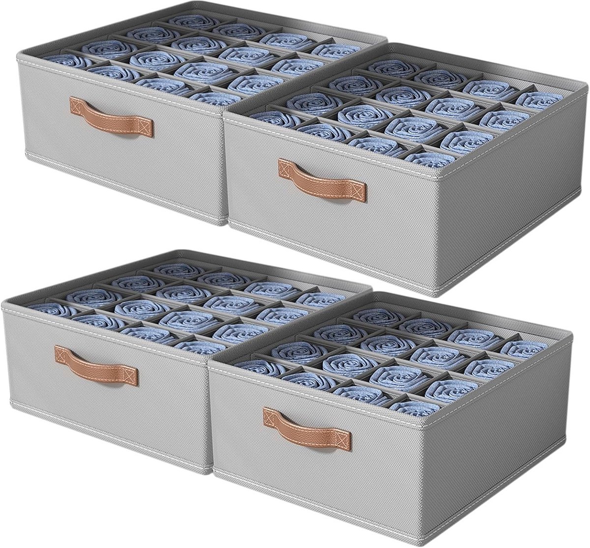 Opvouwbare Kledingkast Organizer met 16 Vakken voor Jeans en Shirts