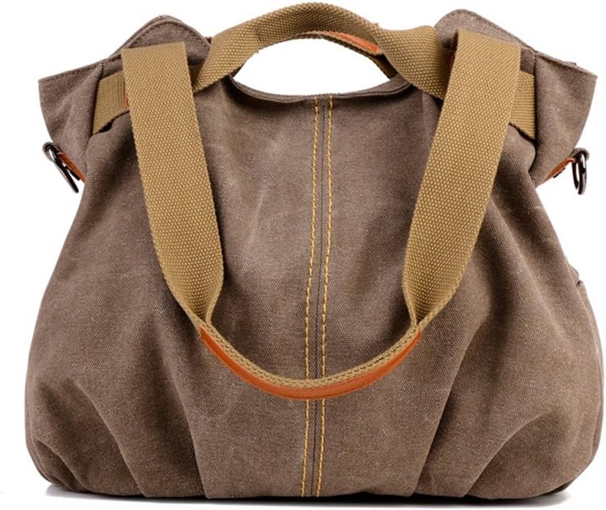Grote Linnen Schoudertas Dames - Casual Vintage Hobo Canvas Tote Shopper