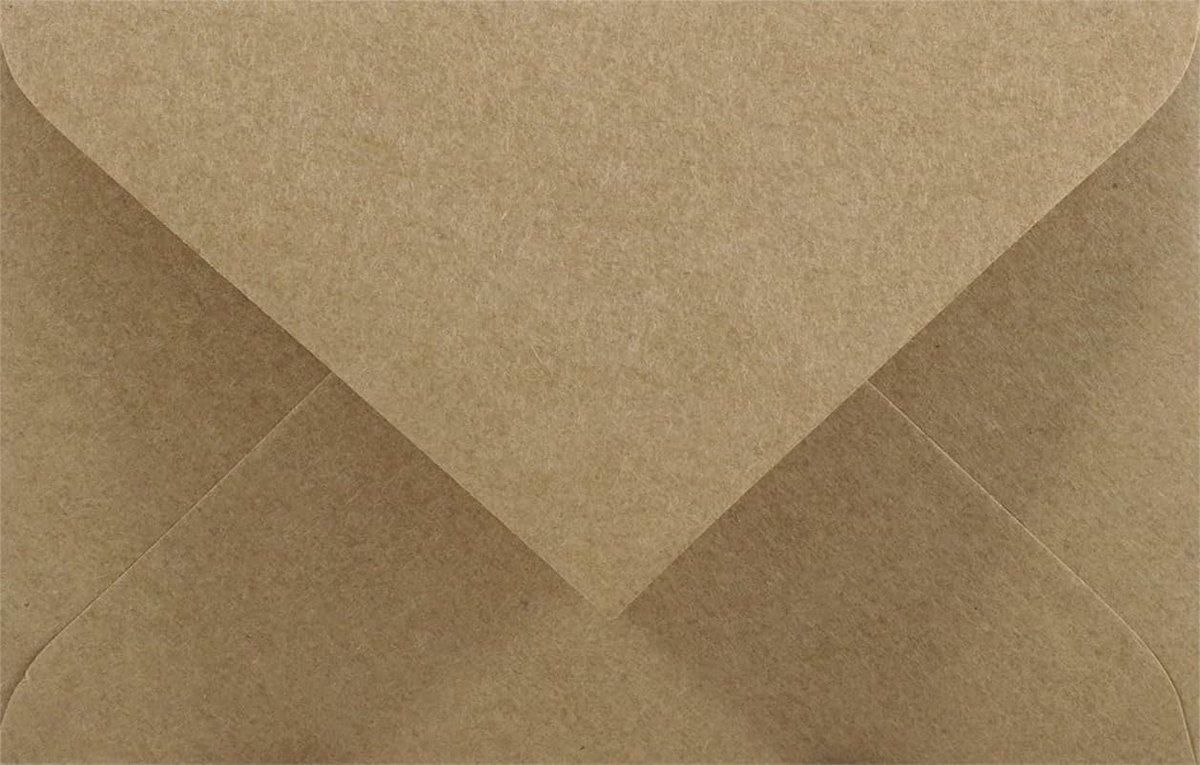 500 Kleine Zandbruine Mini Enveloppen Kraftpapier DIN C7 80x120mm Bruiloft Cadeau Kaarten
