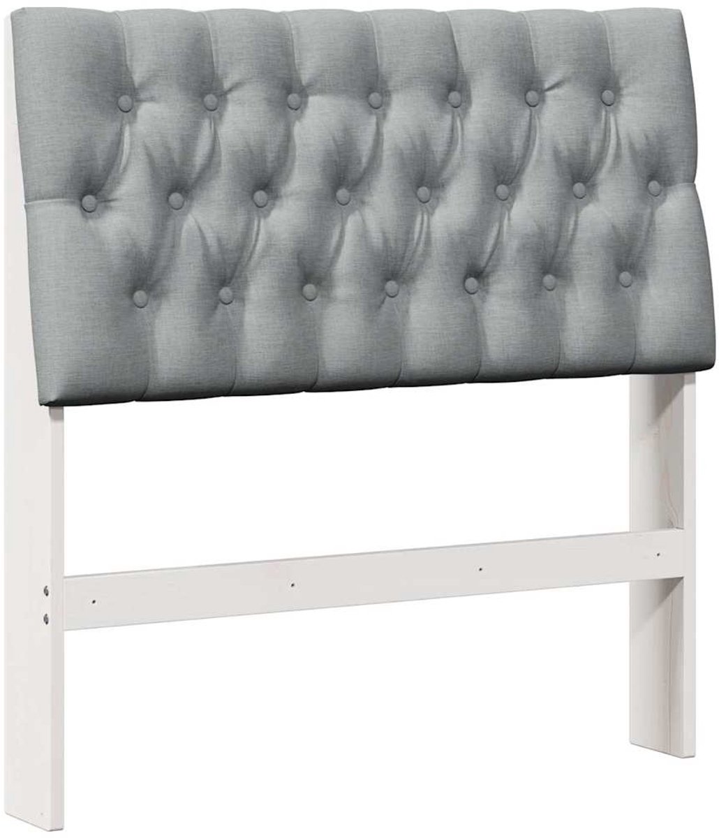 vidaXL Gestoffeerd - hoofdbord - Lichtgrijs - 90 - cm - Massief - grenenhout