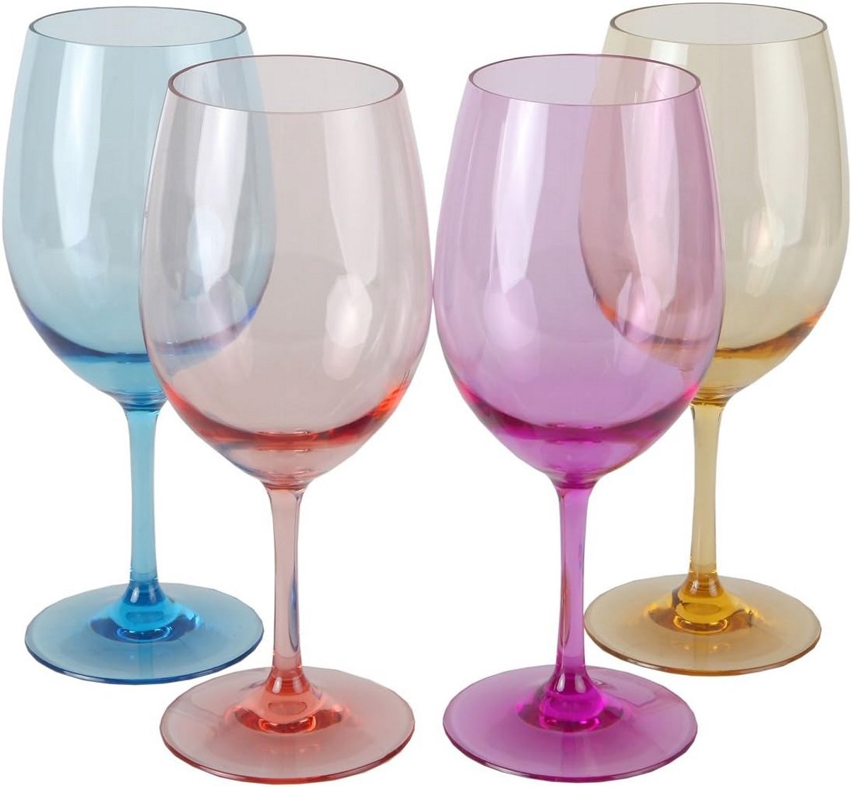 Set van 4 Onbreekbare Wijnglazen Tritan Kunststof Herbruikbaar 600ml Binnen en Buiten