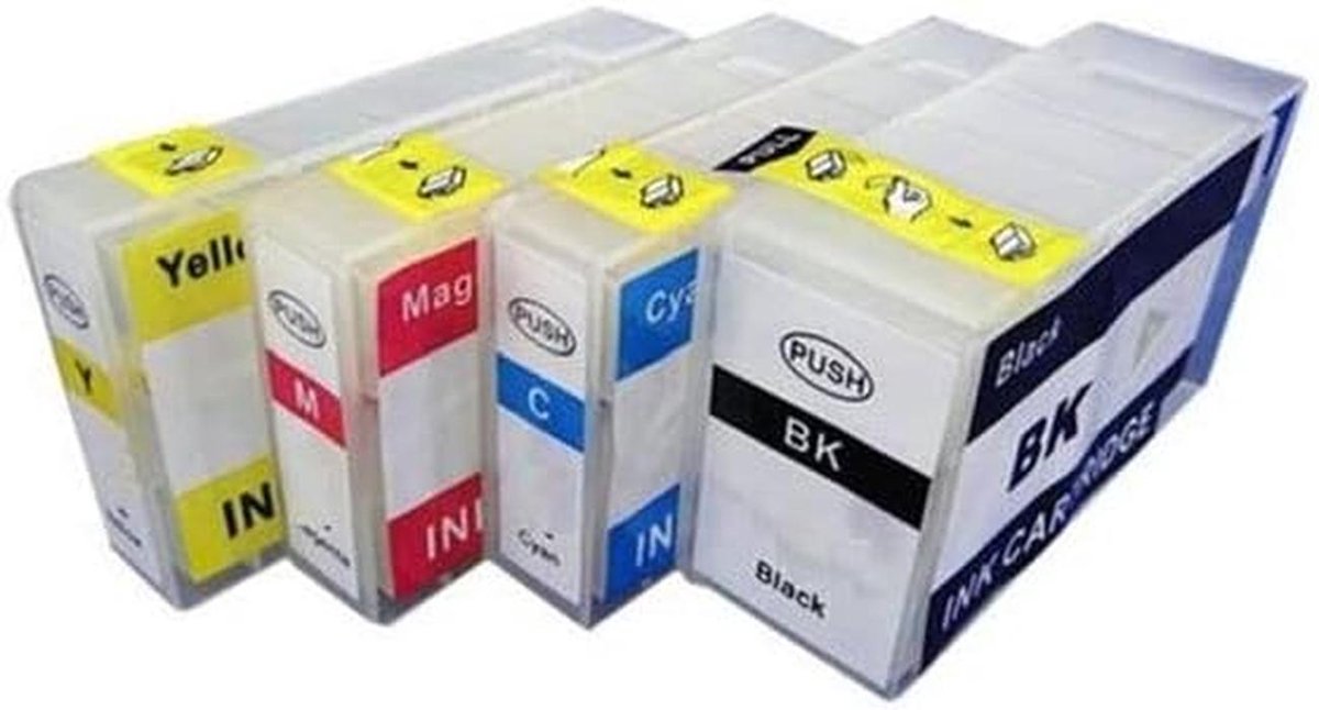 Set van 4 Hervulbare Inktcartridges met Resetchips voor Maxify Printers
