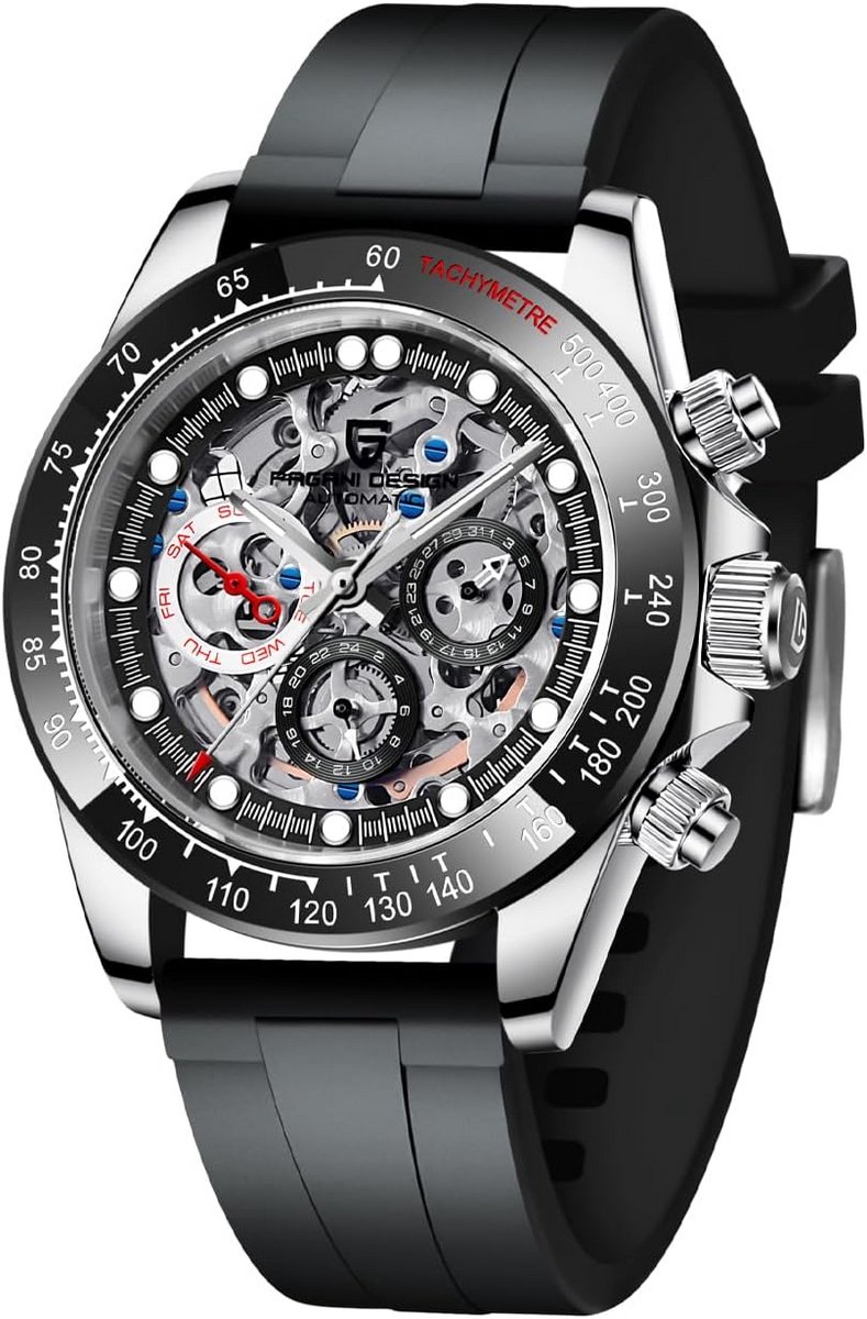 Automatisch Herenhorloge met Holle Wijzerplaat 40mm Saffierglas Waterdicht