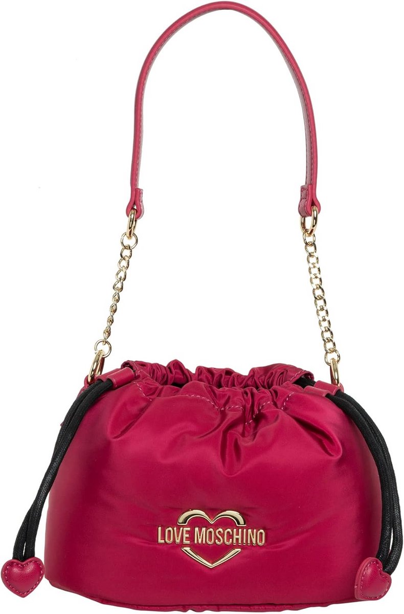 Fuchsia Nylon Schoudertas met Verstelbare Riem voor Dames