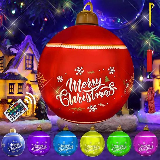 Opblaasbare kerstballen, 60 centimeter, vlokballen, verpakking, enorme