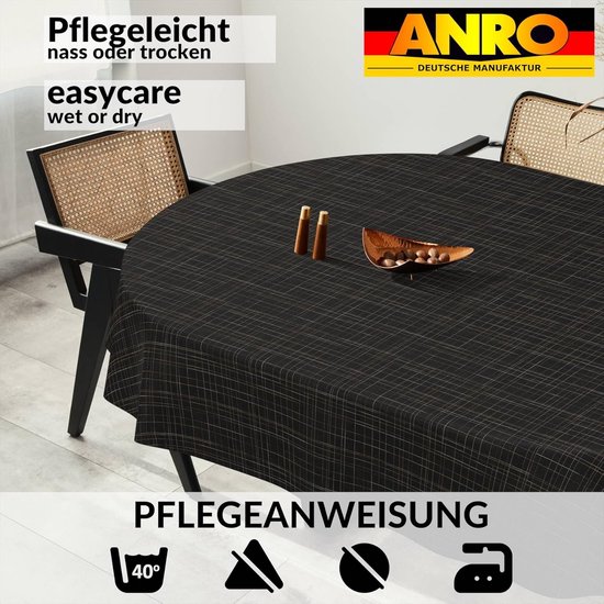 Wasdoek Tafelkleed, Afwasbaar, Onderhoudsvriendelijk, Waterafstotend, Lotuseffect, Voor Buiten, Tuintafelkleed, Golven, Blauw, Ovaal, 180 X 140 Cm, Snijrand