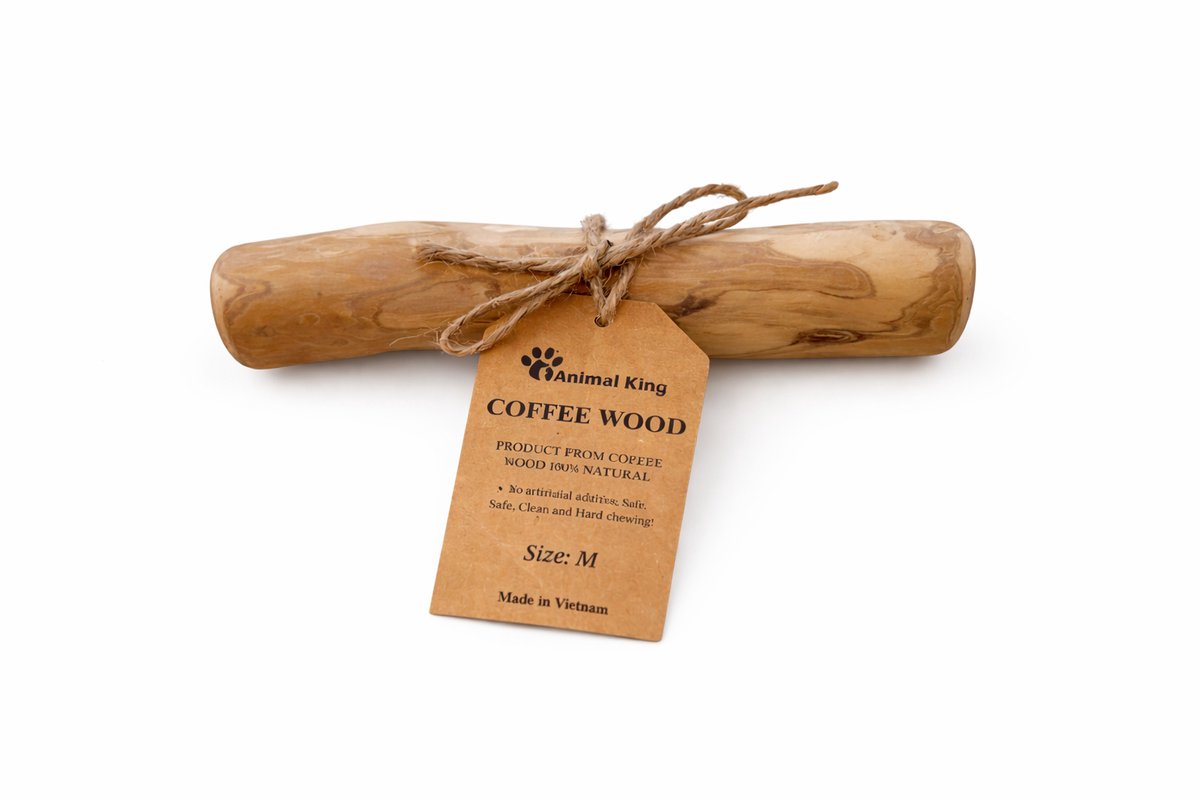 Koffieboom Kauwwortel Hond M - Harde Kauwsnack Hypoallergeen - Verminderd Tandplak - Animalking - Hondensnacks - Kauwstaaf - Kauwbot - Coffee Wood
