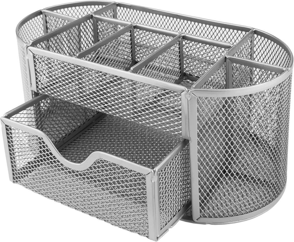 Metalen Bureau Organizer met Gaas en Notitiehouder