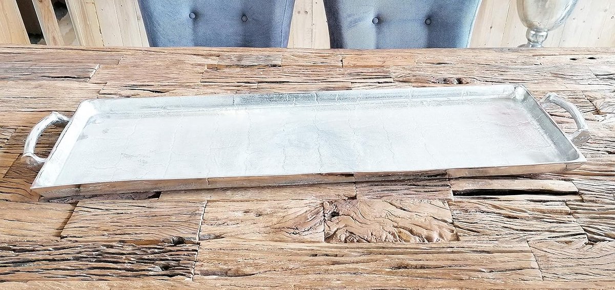 XL dienblad aluminium zilveren handgrepen luxe XXL