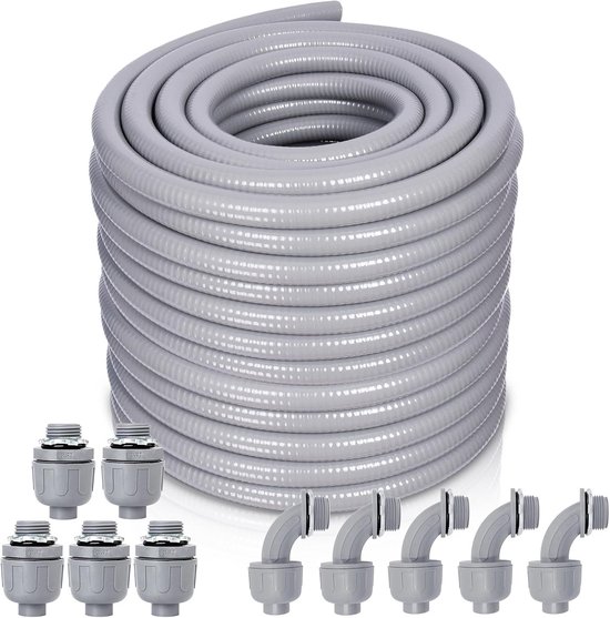 GAESHOW 304 Roestvrijstalen Vlotterventiel – Automatisch Waterniveau – 3/4 Inch Zijde – Met 30 Cm Gegolfde Buis – Voor Watertank, Zwembad, Zonneboiler En Meer