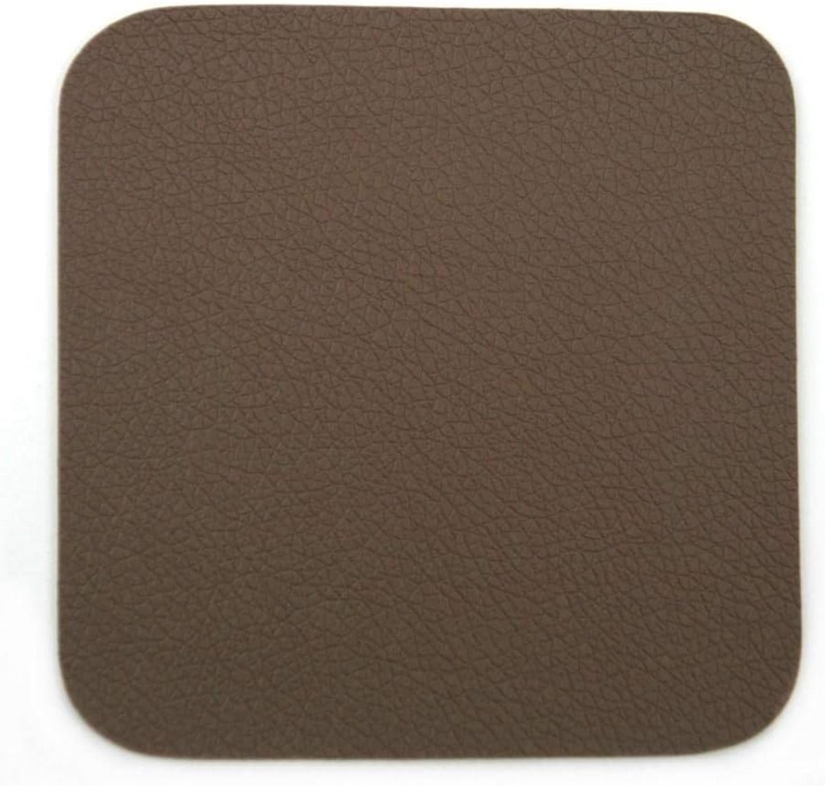 Set van 4 Onderzetters Kunstleer Bruin 10x10 cm - Bescherming voor Tafel en Glas