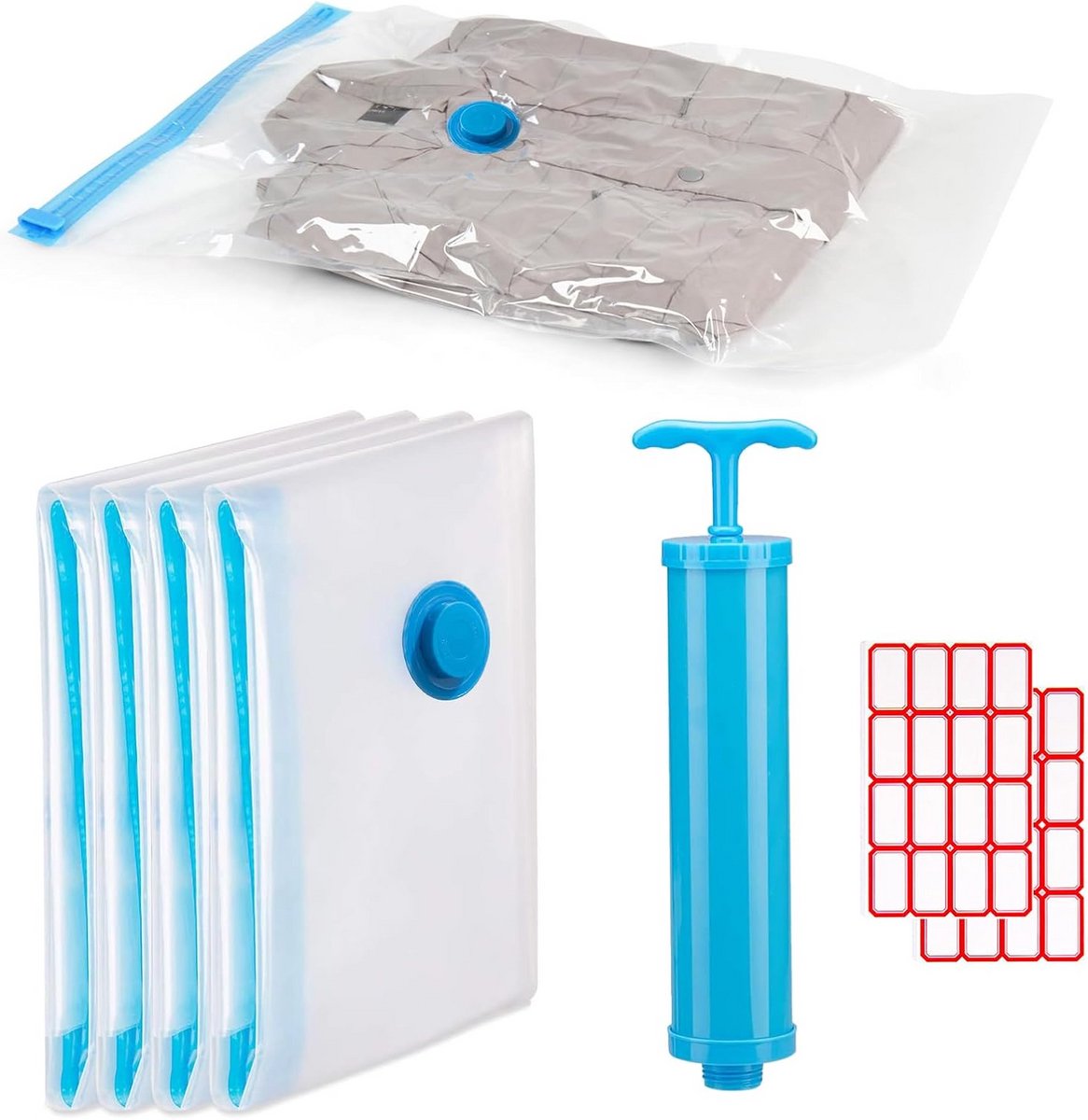 Vacuümzakken met Pomp voor Kleding en Beddengoed - 4 stuks (50x70 cm)