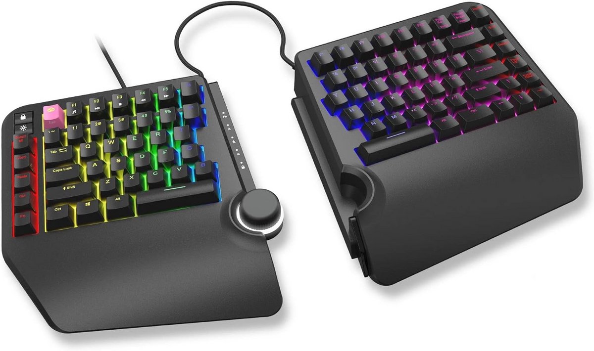 Ergonomisch Mechanisch Split Toetsenbord met TKL RGB Verlichting