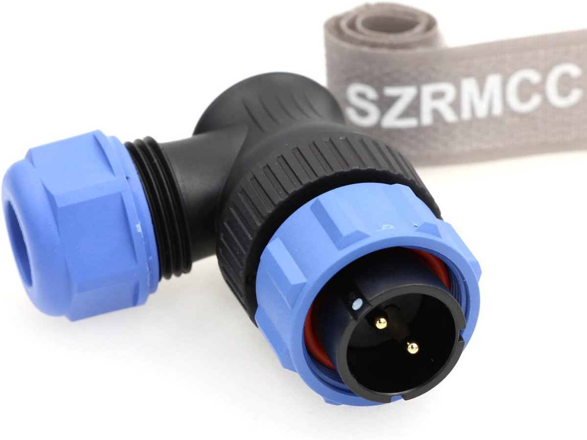 Waterdichte 2-polige Rechte Hoek Connector IP68 - 12V 30A Mannelijke Luchtvaartstekker voor Zonnepanelen en Industriële Toepassingen