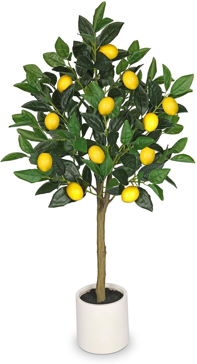 Unyqoos Natuurgetrouwe kunst citroenboom als decoratie voor huis en kantoor, groente, 90 cm