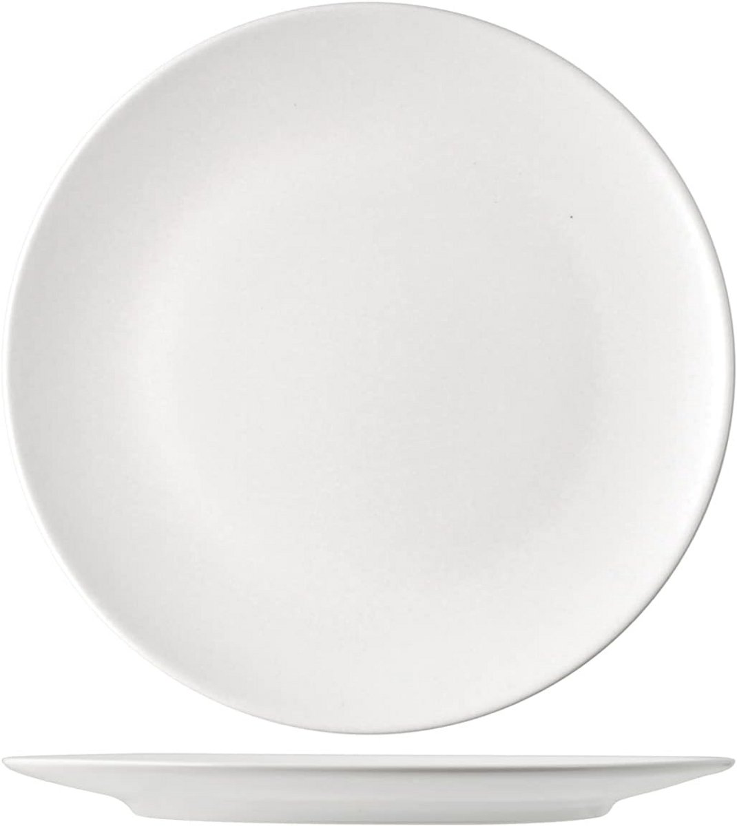 Set van 6 Witte Ronde Borden van Steengoed, 26 cm