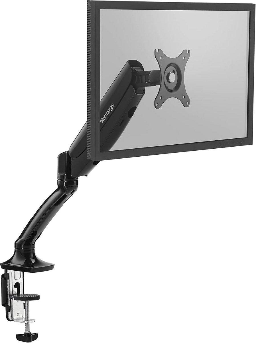Monitorarm Enkele Standaard Zwart voor 10-27 inch Schermen - VESA 75/100 Ondersteuning