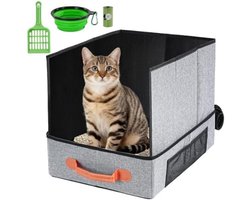 Draagbare Reis Kattenbak met Geluidsdichte Wand - Compleet Set