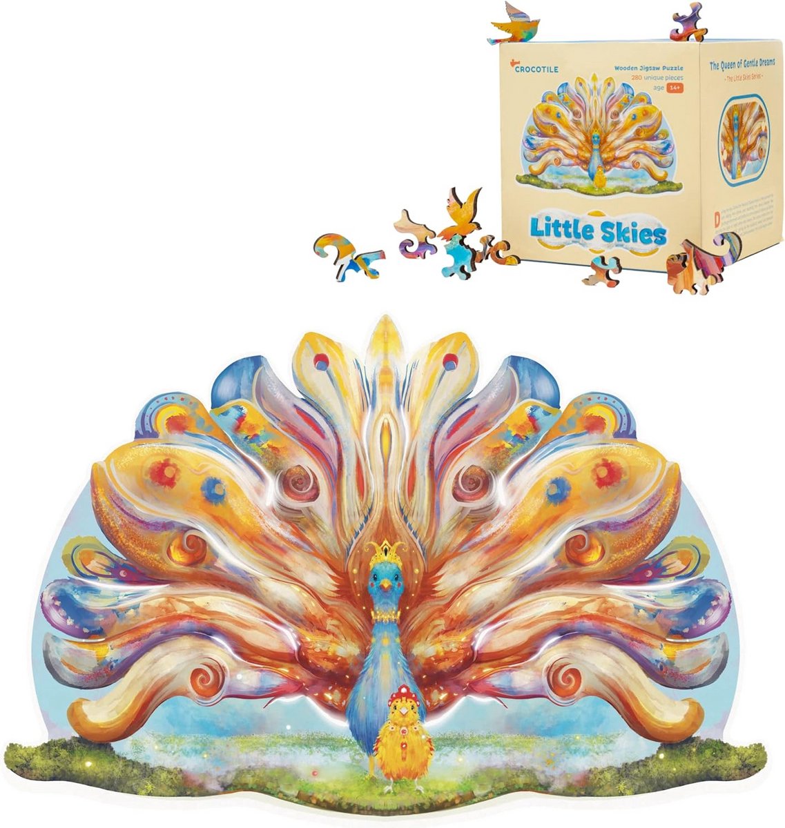 Houten Puzzel 280 Stuks voor Volwassenen en Kinderen - Unieke Dierenvormen - 28x43 cm