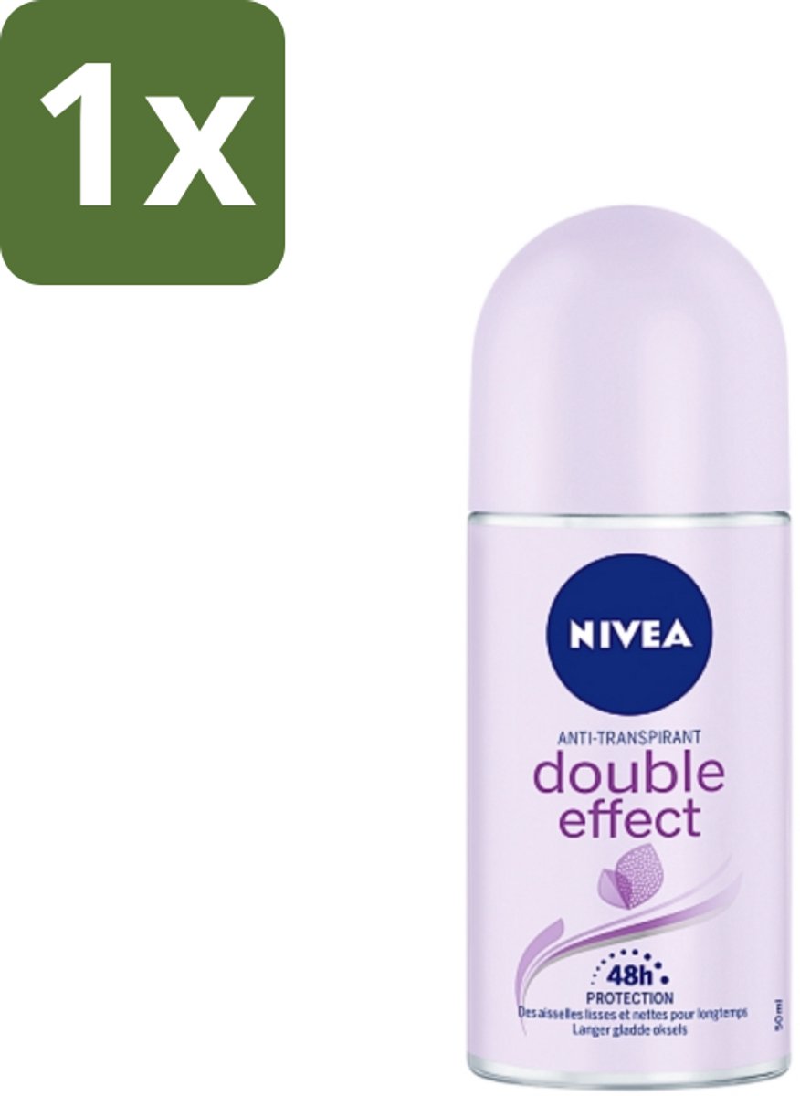 1 x Nivea - Deodorant - Roller - Double Effect - 48 Uur Lang Werkend - 50 ml - NIVEA Deodorant Roller - 48 Uur Bescherming - Okselhaartjes Verzachten - Anti-transpirant - Avocado-extract