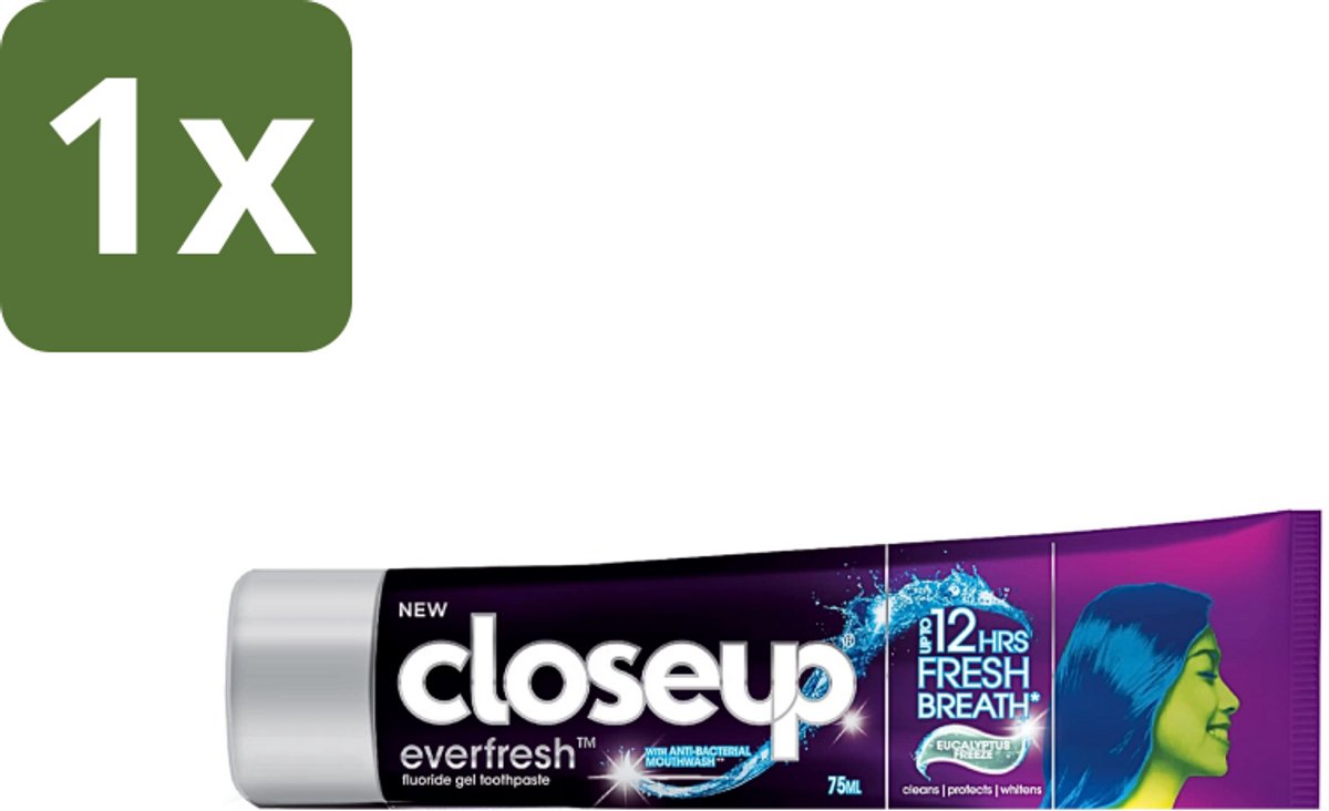1 x Close Up - Tandpasta - Eucalyptus Freeze - Verfrissend & Antibacterieel - 90 g - Tandpasta Eucalyptus - Frisse Adem - Antibacterieel Mondwater - Eucalyptus Freeze - Verkoelende Tandpasta
