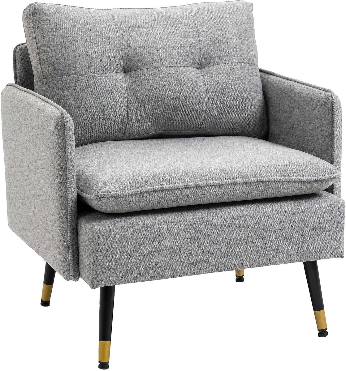Fauteuil - Relaxstoel - Relaxfauteuil - Stoel - Met armleuning - Voor één Persoon - Grijs