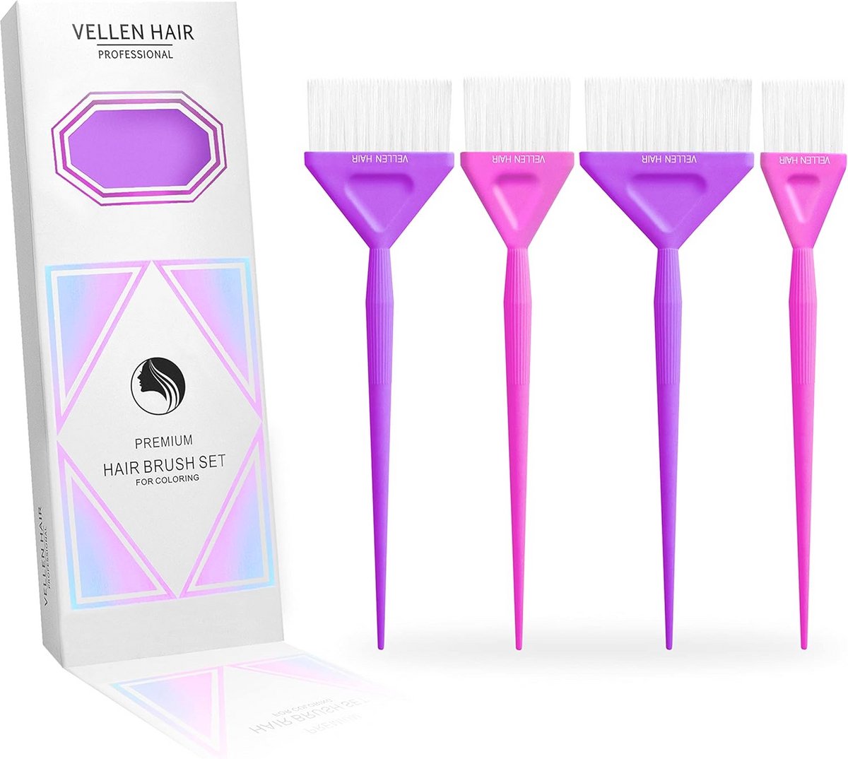 Haarkleurkwast Set 4 Stuks - Met 4 Verschillende Maten voor Kleuren en Balayage