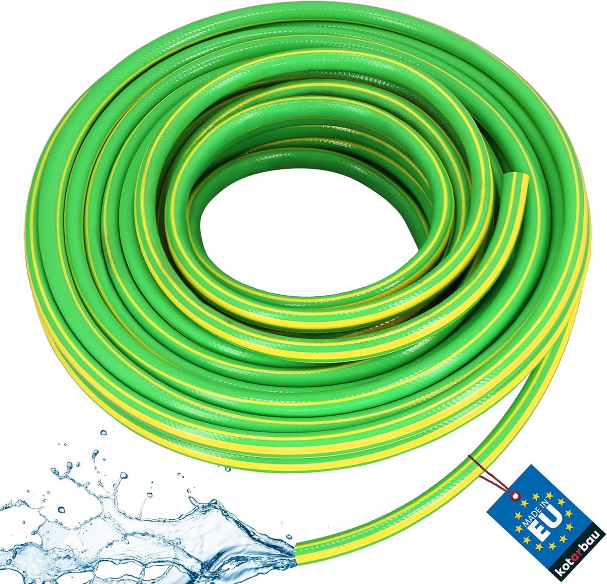 Tuinslang 1/2 inch (20 meter) - 4-laags, professionele Kwaliteit - Groen/Geel